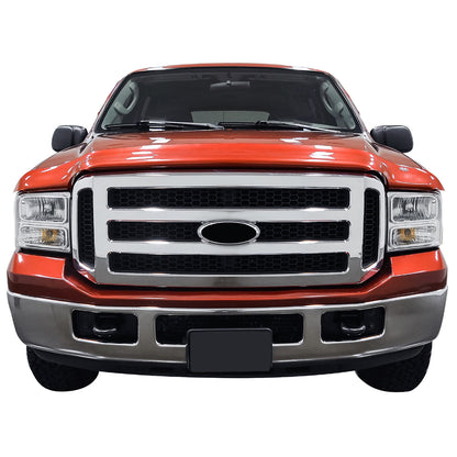 PARRILLA GRILLE - FD F350 P/U '05-'07(SUPR DUTY)/ GRILLE ASS'Y/ GRAY W/CHRM FRAME/ (SAME=EXCURSION)//PARTS.NO,FO1200456//OEM NO,5C3Z8200BAA