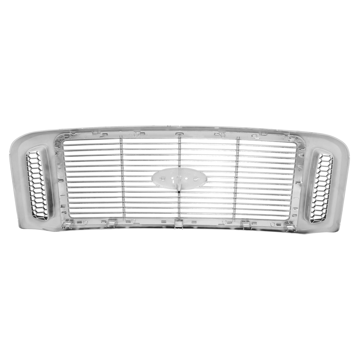 PARRILLA GRILLE - FD F350 P/U '05-'07(SUPR DUTY)/ GRILLE ASS'Y/ CHROME W/BLACK FRAME/ (DAVIDSON MODEL)//PARTS.NO,FO1200458//OEM NO,6C3Z8200DA