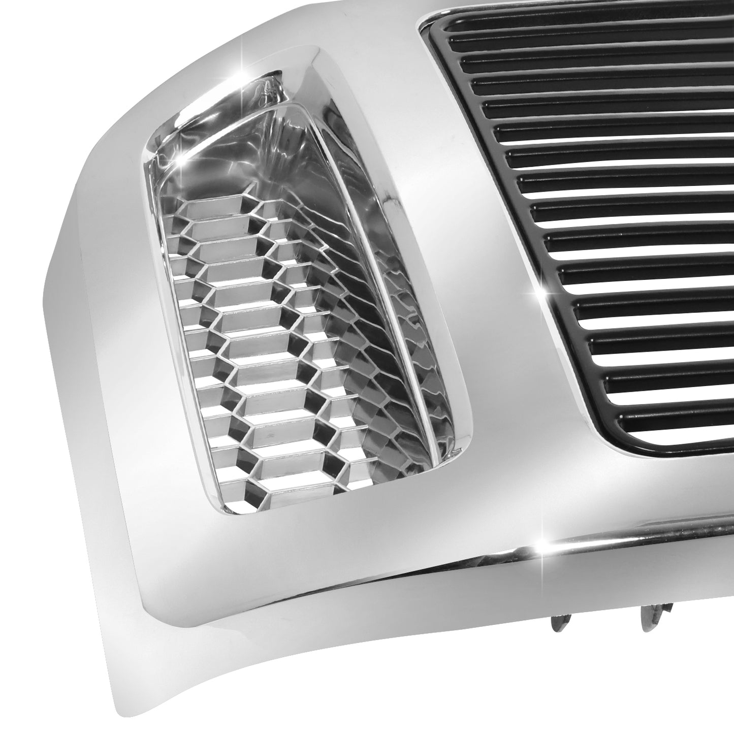 PARRILLA GRILLE - FD F350 P/U '05-'07(SUPR DUTY)/ GRILLE ASS'Y/ CHROME/BLACK W/BILLET//PARTS.NO,FO1200459//OEM NO,6C3Z8200AAA