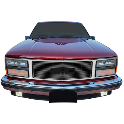 PARRILLA GRILLE - CV C10/GC '88-'93/'94-'01/ GRILLE ASS'Y 88-93/ CHROME/BLACK (GMC)/ (DOUBLE HEAD LIGHT)//PARTS.NO,GM1200229//OEM NO,15615109