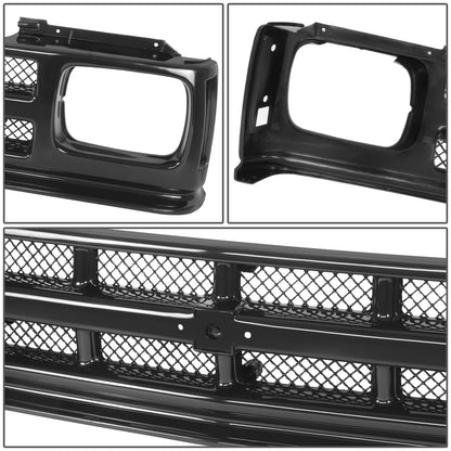 PARRILLA GRILLE - CV S10/SONOMA/JIMMY '82-'93/ GRILLE ASS'Y 93-93/ GLOSS BLACK (MESH TYPE)/ (S10) (SEALED BEAM)//PARTS.NO,GM1200387//OEM NO,15964909