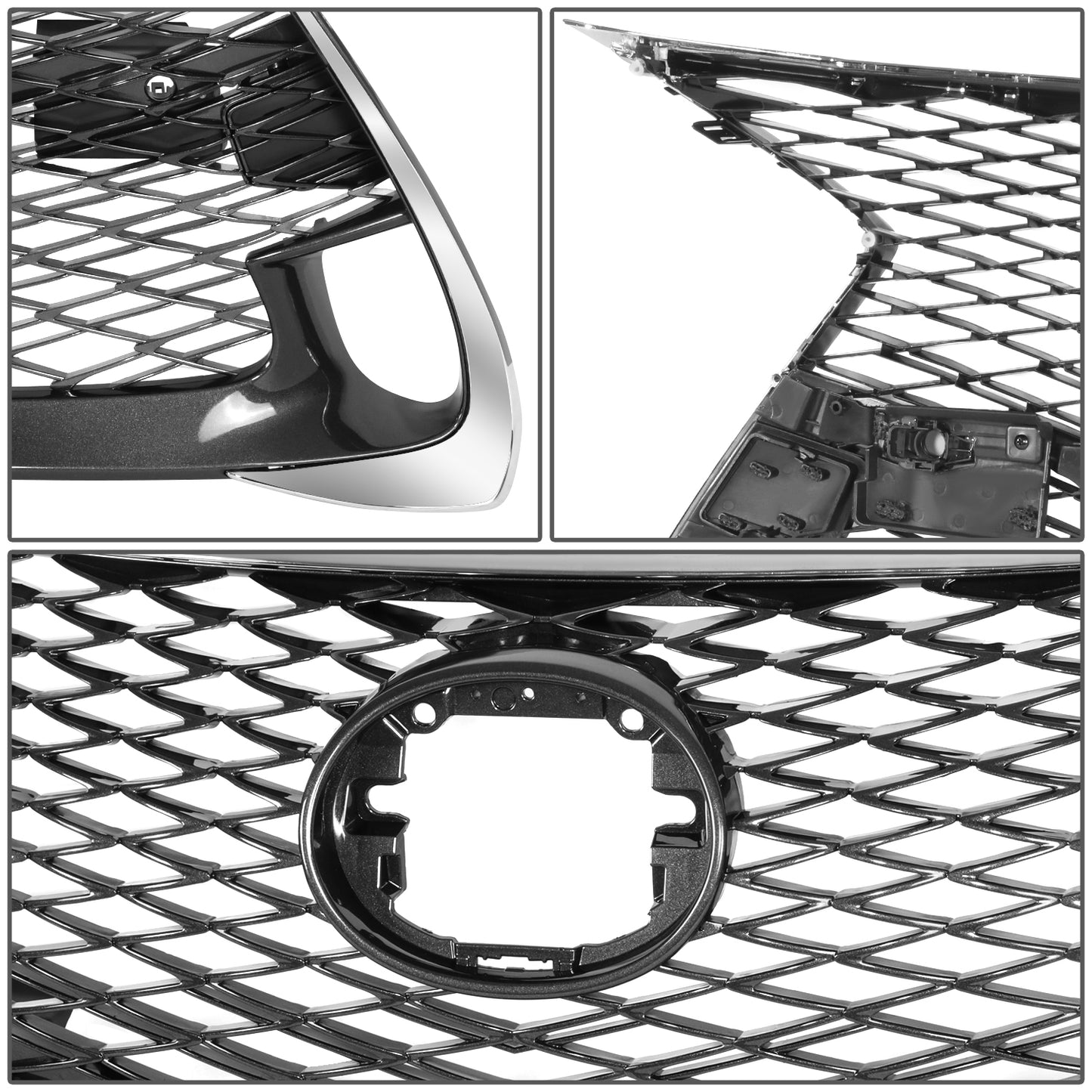 PARRILLA GRILLE - LX GS250/350/430 13-15/16-19/ GRILLE ASS'Y 16-19/ PAINTED BLACK/ W/CHROME MOULDING/ W/SENSOR H.