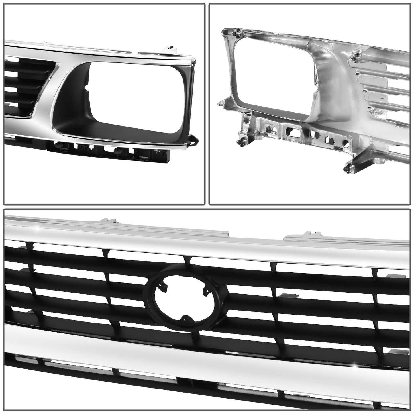 PARRILLA GRILLE - TY TACMA '95-'00/ GRILLE ASS'Y '95-'96/ CHROME/BLACK (2WD)//PARTS.NO,TO1200193//OEM NO,5310035300