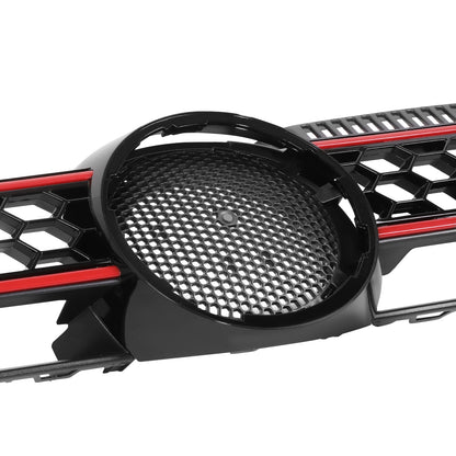 PARRILLA GRILLE - VG GOF 6 '09-'12/ GRILLE ASS'Y/ BLACK W/RED LINE (GTI)//PARTS.NO,VW1200158//OEM NO,5K0853651AKATK