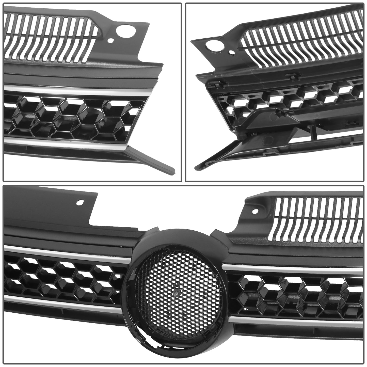 PARRILLA GRILLE - VG GOF 6 '09-'12/ GRILLE ASS'Y/ CHROME/BLACK (GTI)//PARTS.NO,VW1200159//OEM NO,5K0853651BGATL