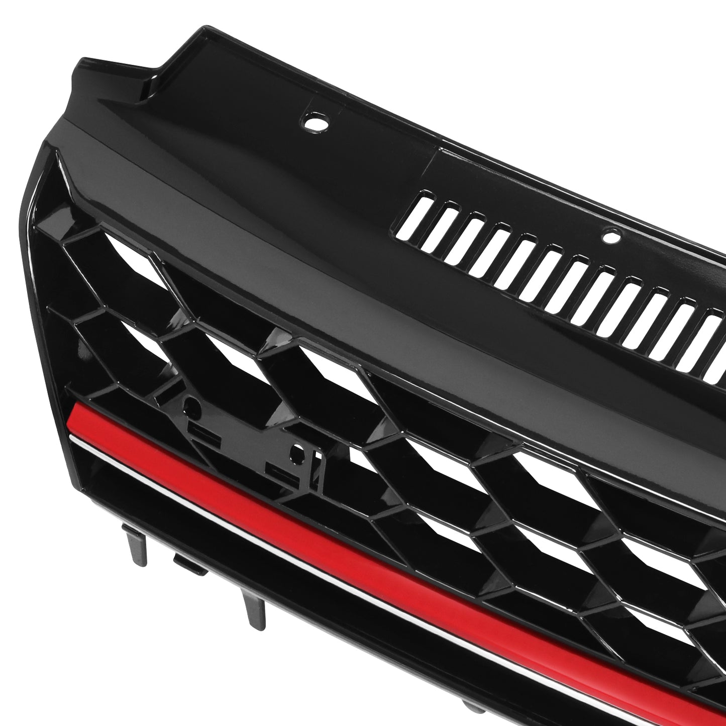 PARRILLA GRILLE - VG GOLF VII (7) '13-'16/'17-ON/ GRILLE ASS'Y 13-16/ W/MOULDING W/RED LINE/ W/LOGO BASE (GTI)/ (EU=USA)//PARTS.NO,VW1200163//OEM NO,5GM853651HBTU