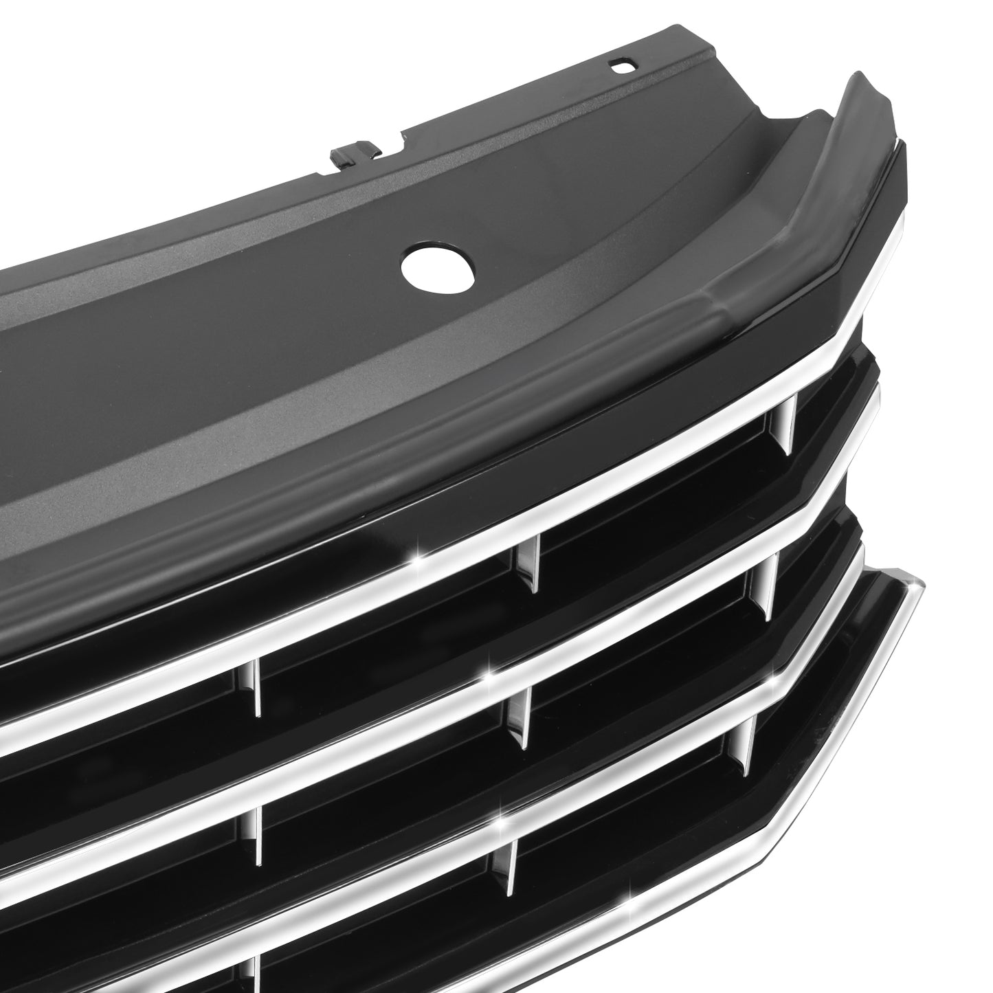 PARRILLA GRILLE - VG PASAT '16-'19/'20-ON/ GRILLE ASS'Y 16-19/ PAINTED BLACK/BLACK/ W/CHROME MOULDING/ (W/COLLISION WARNING)/(HALOGEN TYPE)//PARTS.NO,VW1200169//OEM NO,561853651HOQE