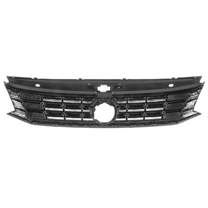 PARRILLA GRILLE - VG PASAT '16-'19/'20-ON/ GRILLE ASS'Y 16-19/ PAINTED BLACK/BLACK/ W/CHROME MOULDING/ (W/COLLISION WARNING)/(HALOGEN TYPE)//PARTS.NO,VW1200169//OEM NO,561853651HOQE