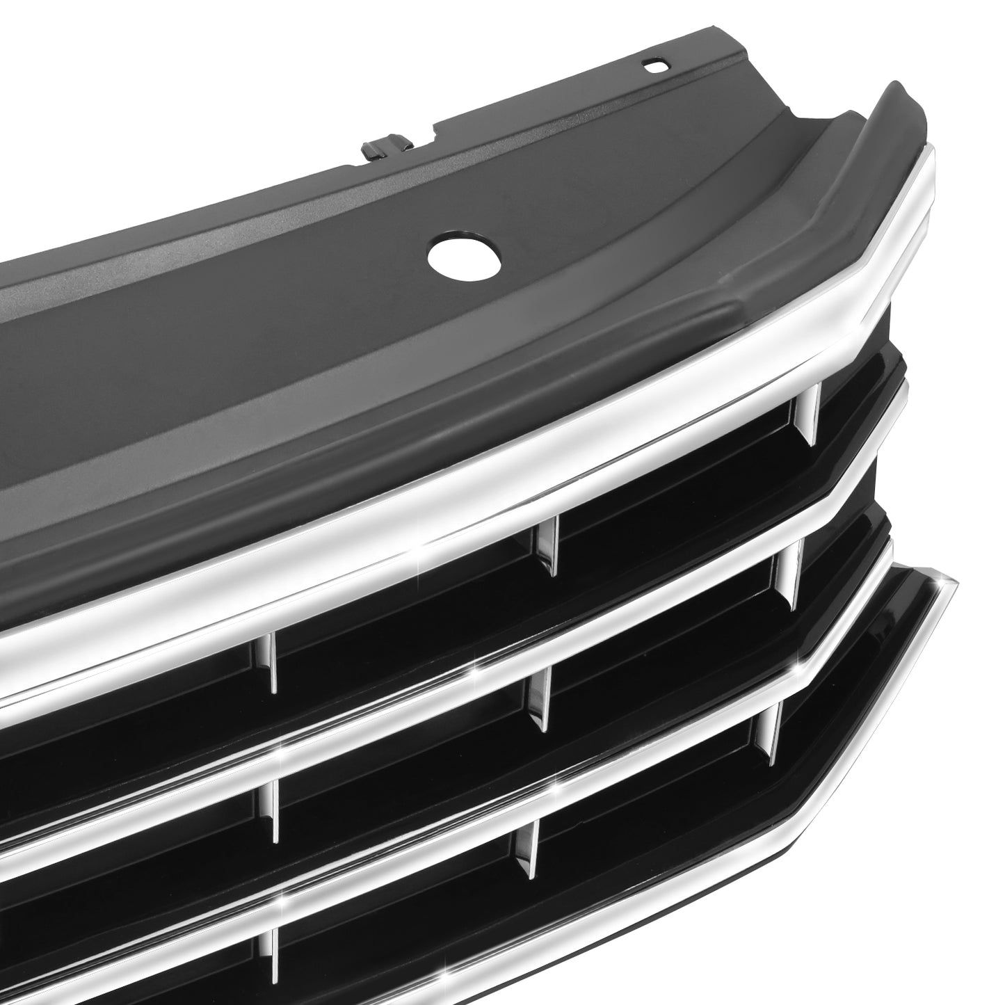 PARRILLA GRILLE - VG PASAT '16-'19/'20-ON/ GRILLE ASS'Y 16-19/ PAINTED BLACK/SILVER/ W/CHROME MOULDING/ (W/O COLLISION WARNING)/(LED TYPE)//PARTS.NO,VW1200170//OEM NO,561853651GNLB
