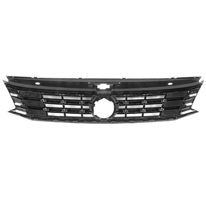 PARRILLA GRILLE - VG PASAT '16-'19/'20-ON/ GRILLE ASS'Y 16-19/ PAINTED BLACK/SILVER/ W/CHROME MOULDING/ (W/O COLLISION WARNING)/(LED TYPE)//PARTS.NO,VW1200170//OEM NO,561853651GNLB