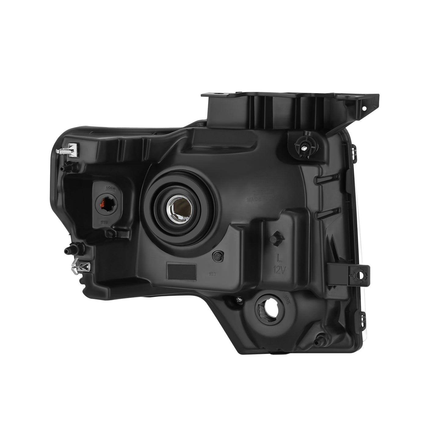 FAROS OE STYLE - 10-14 FORD F-150 - WITH FACTORY BLACK HOUSING - WITH HALOGEN HEADLAMPS - 9008 HIGH / LOW BEAM / 168 MARKER / 3157NA - BLACK HOUSING - LEFT