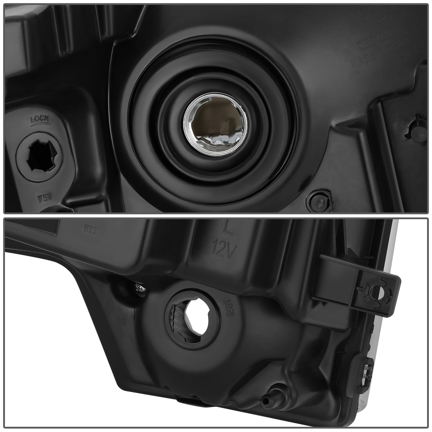 FAROS OE STYLE - 10-14 FORD F-150 - WITH FACTORY BLACK HOUSING - WITH HALOGEN HEADLAMPS - 9008 HIGH / LOW BEAM / 168 MARKER / 3157NA - BLACK HOUSING - LEFT