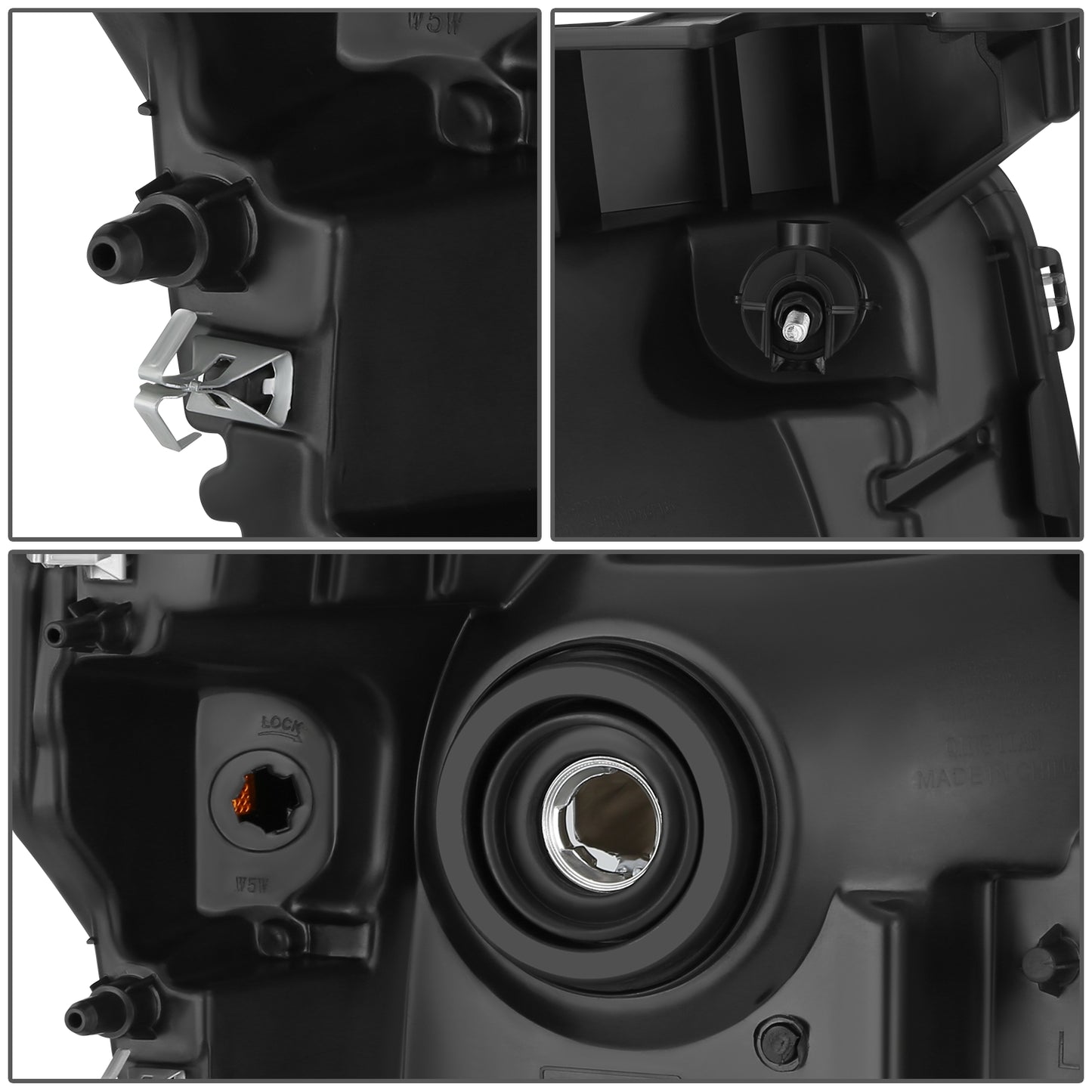 FAROS OE STYLE - 10-14 FORD F-150 - WITH FACTORY BLACK HOUSING - WITH HALOGEN HEADLAMPS - 9008 HIGH / LOW BEAM / 168 MARKER / 3157NA - BLACK HOUSING - LEFT