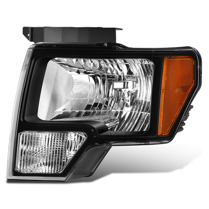 FAROS OE STYLE - 10-14 FORD F-150 - WITH FACTORY BLACK HOUSING - WITH HALOGEN HEADLAMPS - 9008 HIGH / LOW BEAM / 168 MARKER / 3157NA - BLACK HOUSING - LEFT