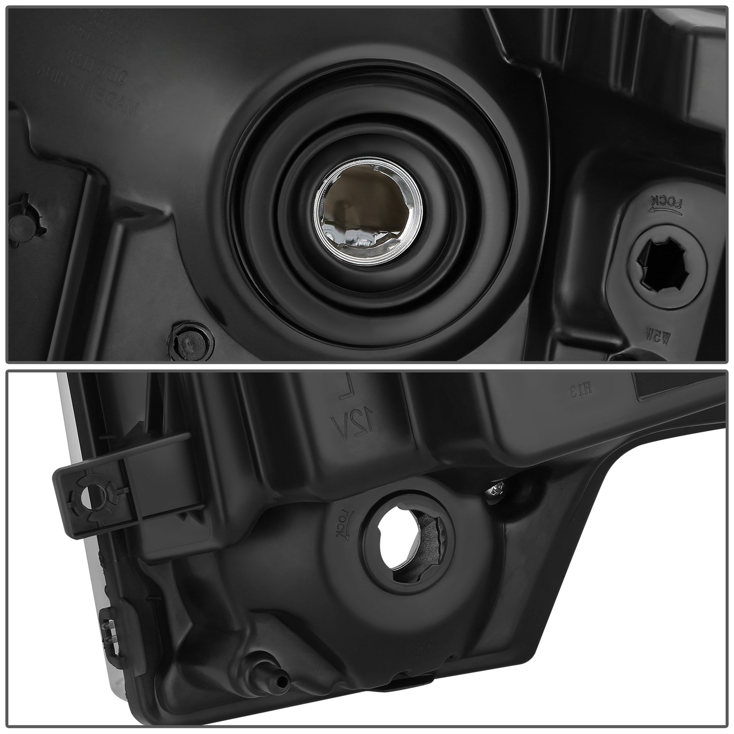 FAROS OE STYLE - 10-14 FORD F-150 - WITH FACTORY BLACK HOUSING - WITH HALOGEN HEADLAMPS - 9008 HIGH / LOW BEAM / 168 MARKER / 3157NA - BLACK HOUSING - RIGHT