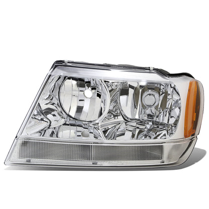 FAROS OE STYLE - 99-04 JEEP GRAND CHEROKEE WJ - 9006XS LOW BEAM / 9005XS HIGH BEAM - CHROME HOUSING - LEFT
