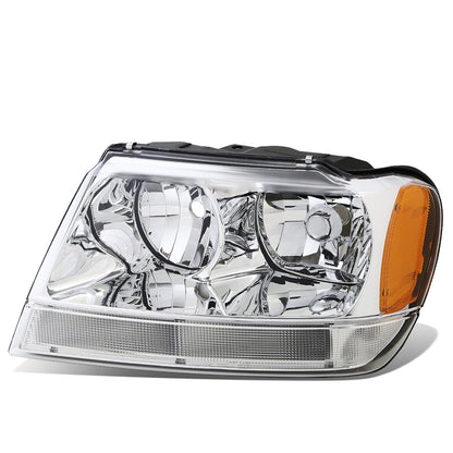 FAROS OE STYLE - 99-04 JEEP GRAND CHEROKEE WJ - 9006XS LOW BEAM / 9005XS HIGH BEAM - CHROME HOUSING - LEFT