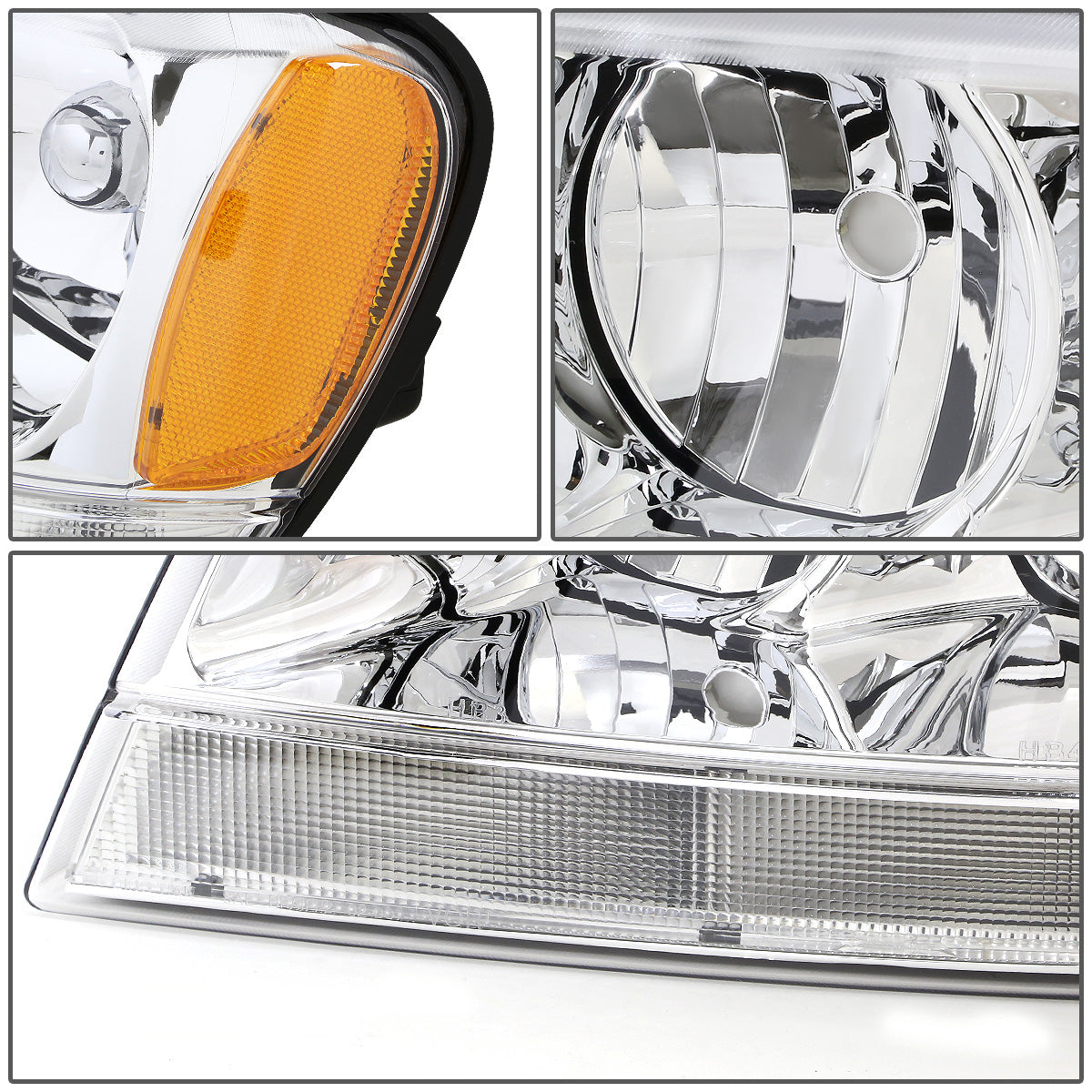 FAROS OE STYLE - 99-04 JEEP GRAND CHEROKEE WJ - 9006XS LOW BEAM / 9005XS HIGH BEAM - CHROME HOUSING - LEFT