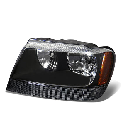 FAROS OE STYLE - 99-04 JEEP GRAND CHEROKEE WJ - 9006XS LOW BEAM / 9005XS HIGH BEAM - BLACK HOUSING - LEFT