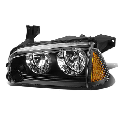 FAROS OE STYLE - 06-10 DODGE CHARGER - USES 9004 / USES 9005XS HIGH/9006XS LOW BEAM BULBS - BLACK HOUSING - LEFT