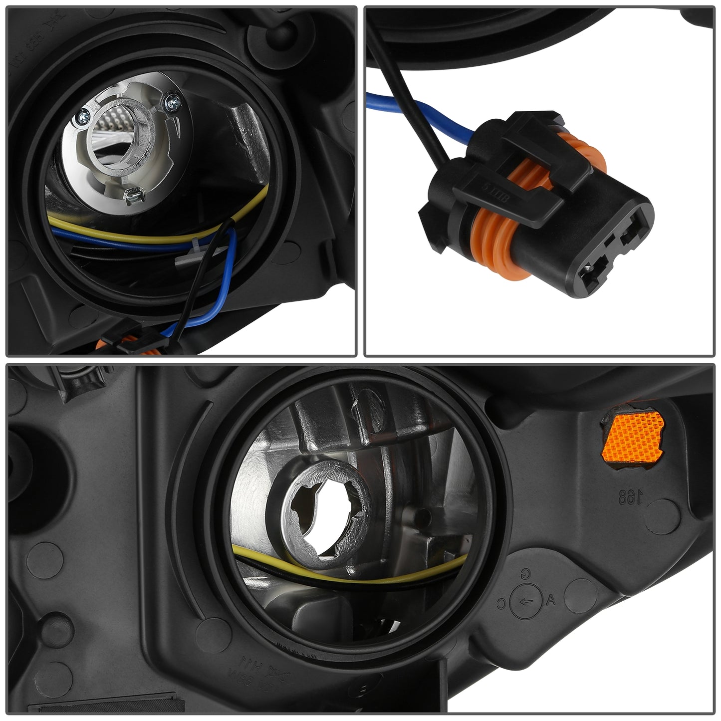 FAROS OE STYLE - 13-16 FORD ESCAPE - WITH FACTORY HALOGEN HEADLAMPS - H11 LOW / 9005 HIGH / 168 MARKER / 7440 TURN SIGNAL - CHROME HOUSING - RIGHT