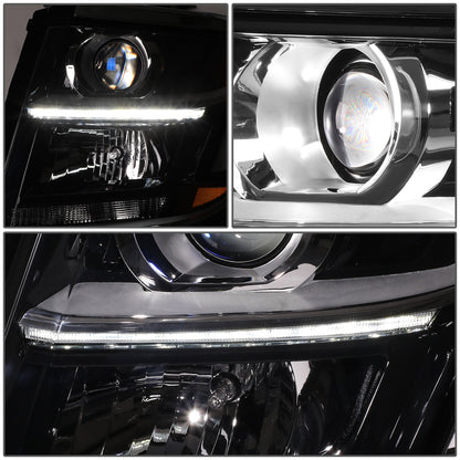 FAROS OE STYLE - 15-20 CHEVY TAHOE / 15-20 CHEVY SUBURBAN / 16-19 CHEVY SUBURBAN 3500HD - USES 9005 HIGH/H7 LOW BEAM BULBS - BLACK HOUSING - LEFT
