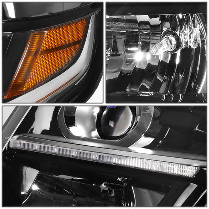 FAROS OE STYLE - 15-20 CHEVY TAHOE / 15-20 CHEVY SUBURBAN / 16-19 CHEVY SUBURBAN 3500HD - USES 9005 HIGH/H7 LOW BEAM BULBS - BLACK HOUSING - LEFT