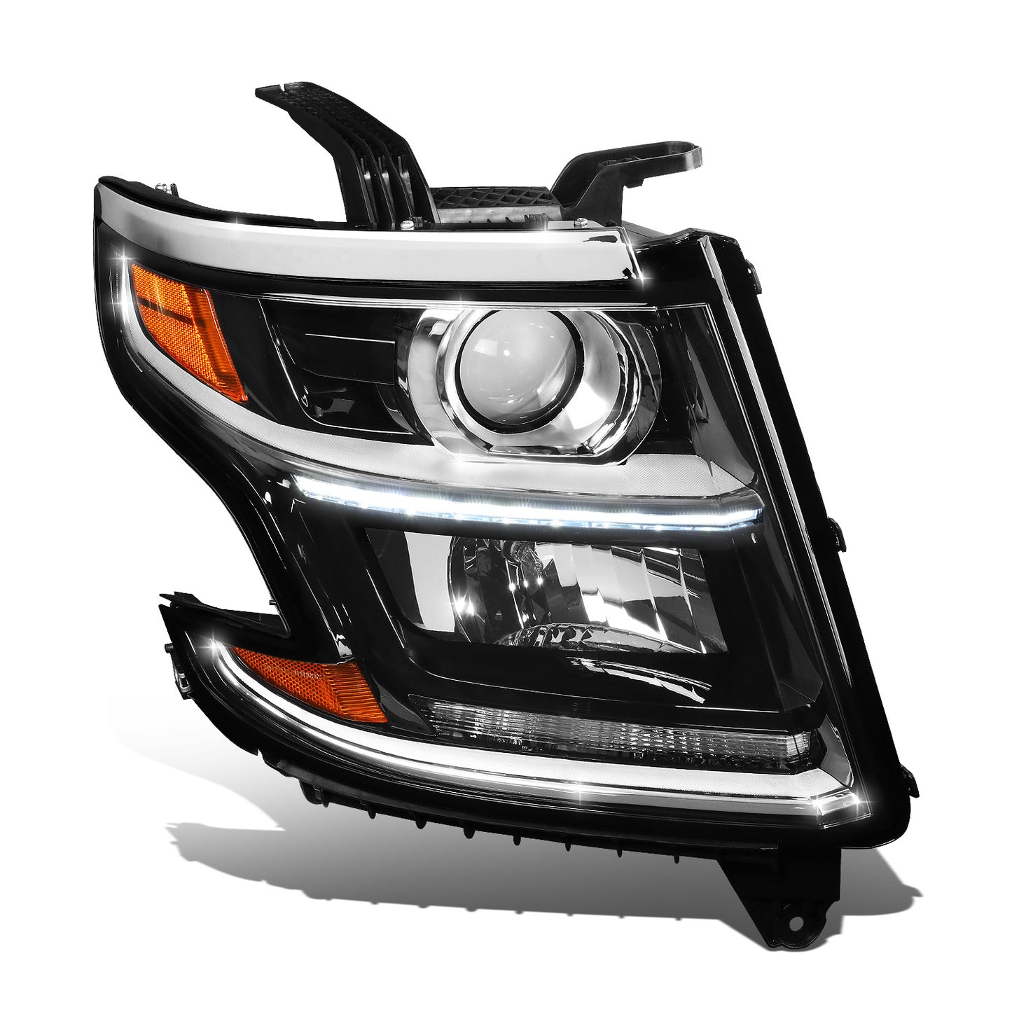 FAROS OE STYLE - 15-20 CHEVY TAHOE / 15-20 CHEVY SUBURBAN / 16-19 CHEVY SUBURBAN 3500HD - USES 9005 HIGH/H7 LOW BEAM BULBS - BLACK HOUSING - RIGHT