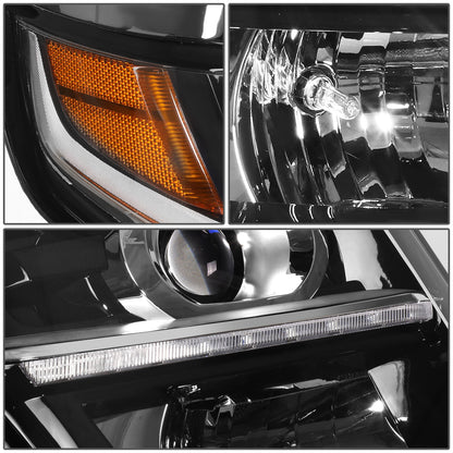 FAROS OE STYLE - 15-20 CHEVY TAHOE / 15-20 CHEVY SUBURBAN / 16-19 CHEVY SUBURBAN 3500HD - USES 9005 HIGH/H7 LOW BEAM BULBS - BLACK HOUSING - RIGHT