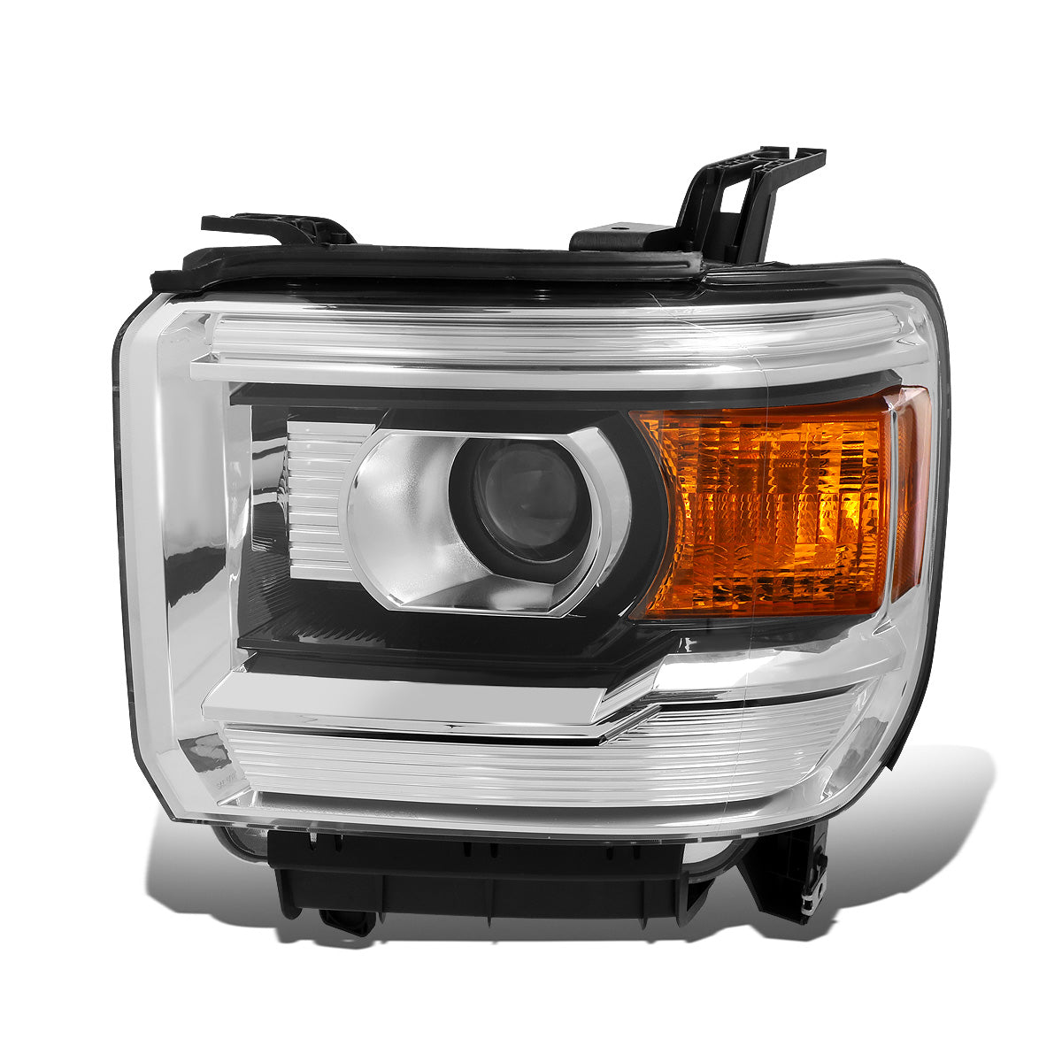 FAROS OE STYLE - 14-18 GMC SIERRA 1500 / 15-19 GMC SIERRA 2500HD, 3500HD - ONLY FITS HALOGEN HEADLIGHT MODELS WITHOUT LED DRL - H7 HIGH & LOW - BLACK HOUSING - LEFT