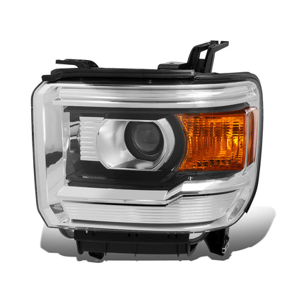 FAROS OE STYLE - 14-18 GMC SIERRA 1500 / 15-19 GMC SIERRA 2500HD, 3500HD - ONLY FITS HALOGEN HEADLIGHT MODELS WITHOUT LED DRL - H7 HIGH & LOW - BLACK HOUSING - LEFT