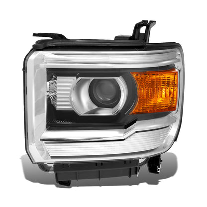 FAROS OE STYLE - 14-18 GMC SIERRA 1500 / 15-19 GMC SIERRA 2500HD, 3500HD - ONLY FITS HALOGEN HEADLIGHT MODELS WITHOUT LED DRL - H7 HIGH & LOW - BLACK HOUSING - LEFT