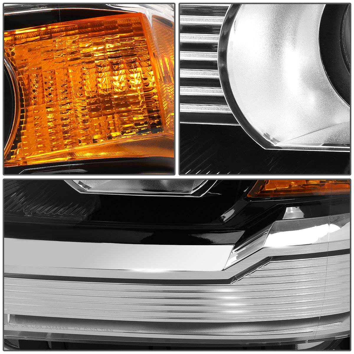 FAROS OE STYLE - 14-18 GMC SIERRA 1500 / 15-19 GMC SIERRA 2500HD, 3500HD - ONLY FITS HALOGEN HEADLIGHT MODELS WITHOUT LED DRL - H7 HIGH & LOW - BLACK HOUSING - LEFT