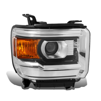 FAROS OE STYLE - 14-18 GMC SIERRA 1500 / 15-19 GMC SIERRA 2500HD, 3500HD - ONLY FITS HALOGEN HEADLIGHT MODELS WITHOUT LED DRL - H7 HIGH & LOW - BLACK HOUSING - RIGHT