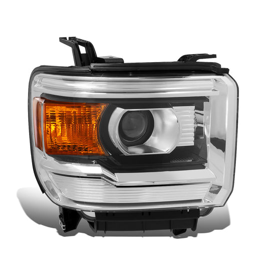 FAROS OE STYLE - 14-18 GMC SIERRA 1500 / 15-19 GMC SIERRA 2500HD, 3500HD - ONLY FITS HALOGEN HEADLIGHT MODELS WITHOUT LED DRL - H7 HIGH & LOW - BLACK HOUSING - RIGHT