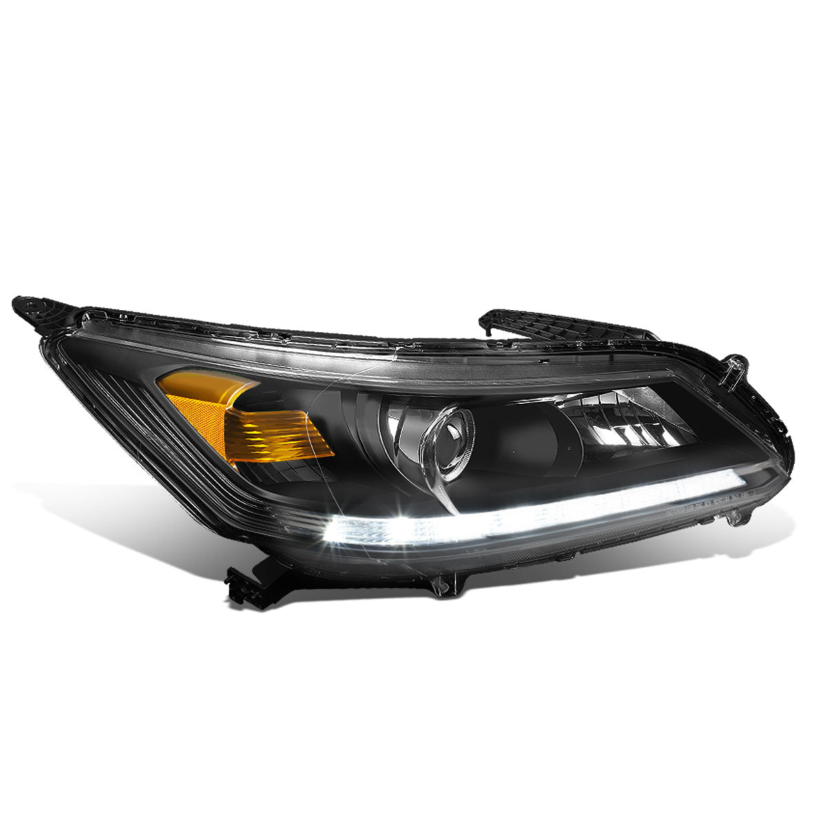 FAROS OE STYLE - 13-15 HONDA ACCORD 4-DOOR EX-L V-6; TOURING; SEDAN; HALOGEN - W/ LED DAYTIME RUNNING LIGHTS - USES 9005 HIGH/H11 LOW BEAM BULBS - RIGHT