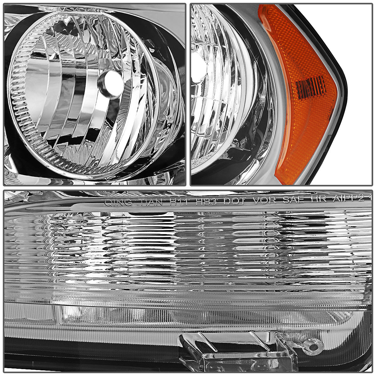 FAROS OE STYLE - 11-13 DODGE DURANGO - ONLY FITS MODELS W/ HALOGEN HEADLIGHTS - H11 LOW BEAM / 9005 HIGH BEAM - CHROME HOUSING - LEFT