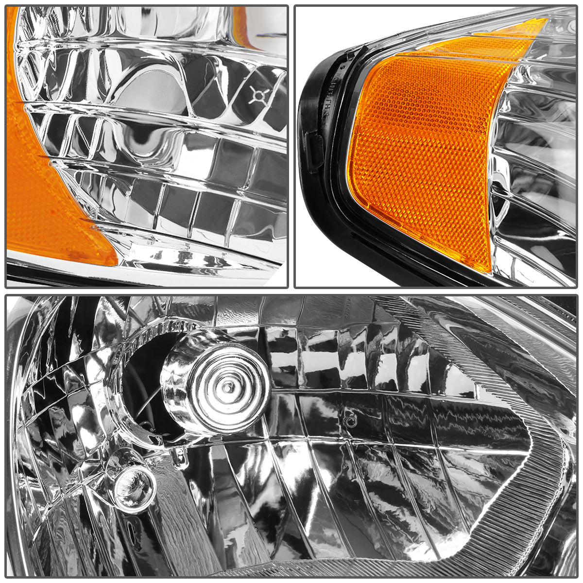 FAROS 06 HYUNDAI ACCENT / 07-11 HYUNDAI ACCENT - USES H4 HIGH / LOW BEAM BULBS / 2357A PARKING / TURN SIGNAL - FITS 06 HYUNDAI ACCENT USA BUILT AFTER 05/23/06 &  FITS 06  HYUNDAI ACCENT SEDAN CANADA BUILT AFTER 05/23/06 - RIGHT - OE STYLE - CHROME