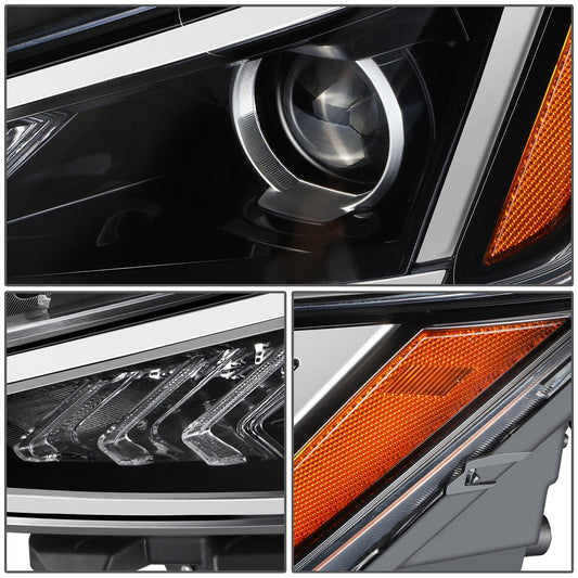 FAROS OE STYLE - 19-20 HYUNDAI ELANTRA - USES 9005 HIGH / LOW BEAM BULBS / 2357A TURN SIGNAL / 2825 SIDE MARKERS - FITS SE / SEL / VALUE EDITION MODELS W/O LED DAYTIME RUNNING LAMPS; HALOGEN TYPE; FOR VEHICLES BUILT IN THE USA - LEFT - OE STYLE - BLACK