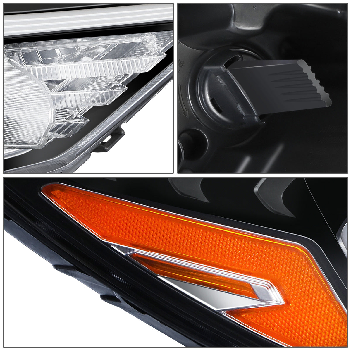 FAROS OE STYLE - 19-21 HYUNDAI TUCSON - USES 9005 HIGH / H7 LOW BEAM BULBS / 2357A TURN SIGNAL W/ DAYTIME RUNNING LIGHTS - FITS HALOGEN LAMP MODELS W/O LED POSITION LAMP - RIGHT - OE STYLE - BLACK