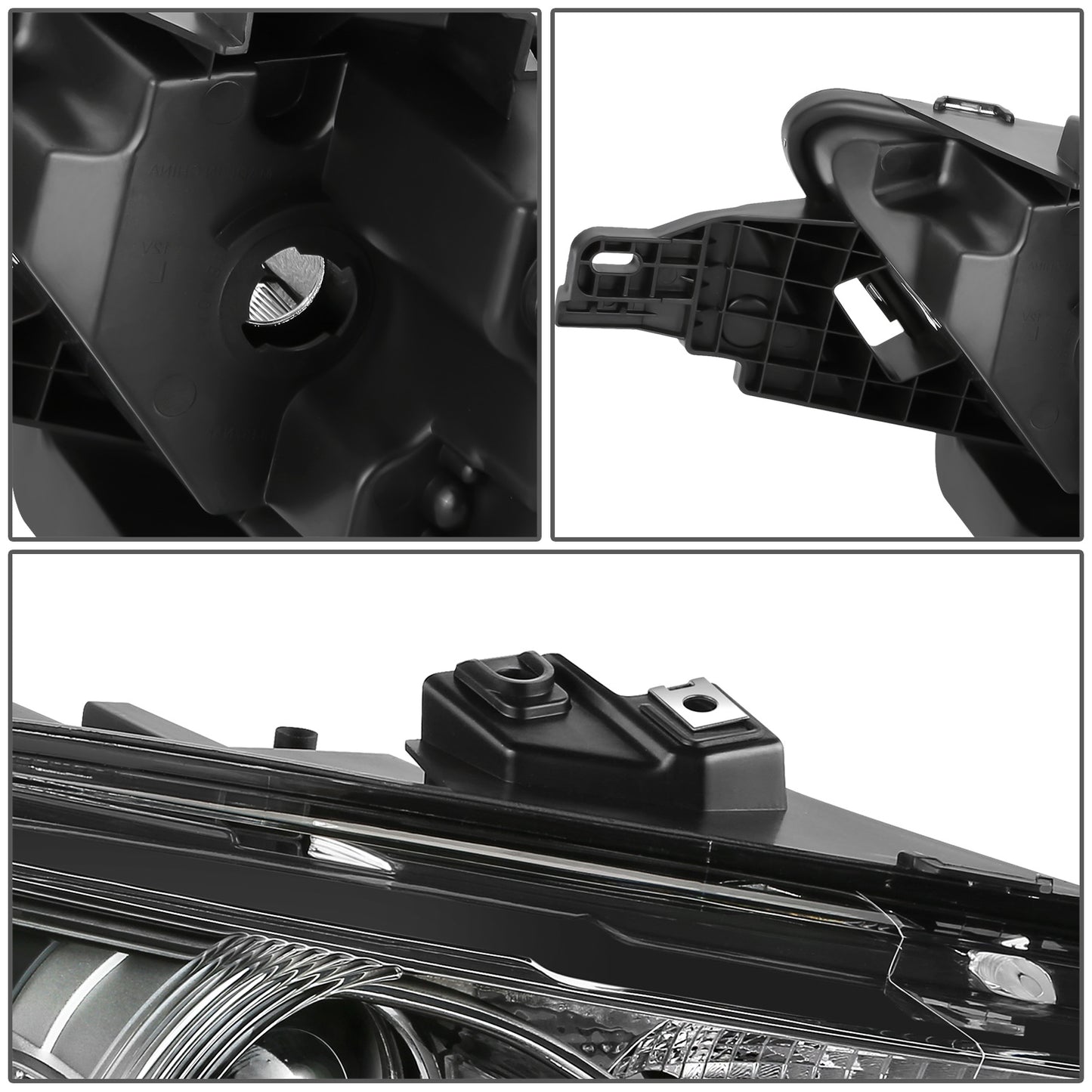 FAROS OE STYLE - 13-19 FORD TAURUS - FITS MODELS WITH FACTORY HALOGEN HEADLIGHTS - 9012 HIGH / LOW BEAM / 3457NA TURN SIGNAL / WY5W SIDE MARKER - BLACK HOUSING - RIGHT