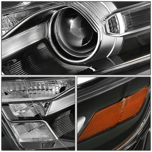 FAROS OE STYLE - 13-19 FORD TAURUS - FITS MODELS WITH FACTORY HALOGEN HEADLIGHTS - 9012 HIGH / LOW BEAM / 3457NA TURN SIGNAL / WY5W SIDE MARKER - BLACK HOUSING - LEFT AND RIGHT SET