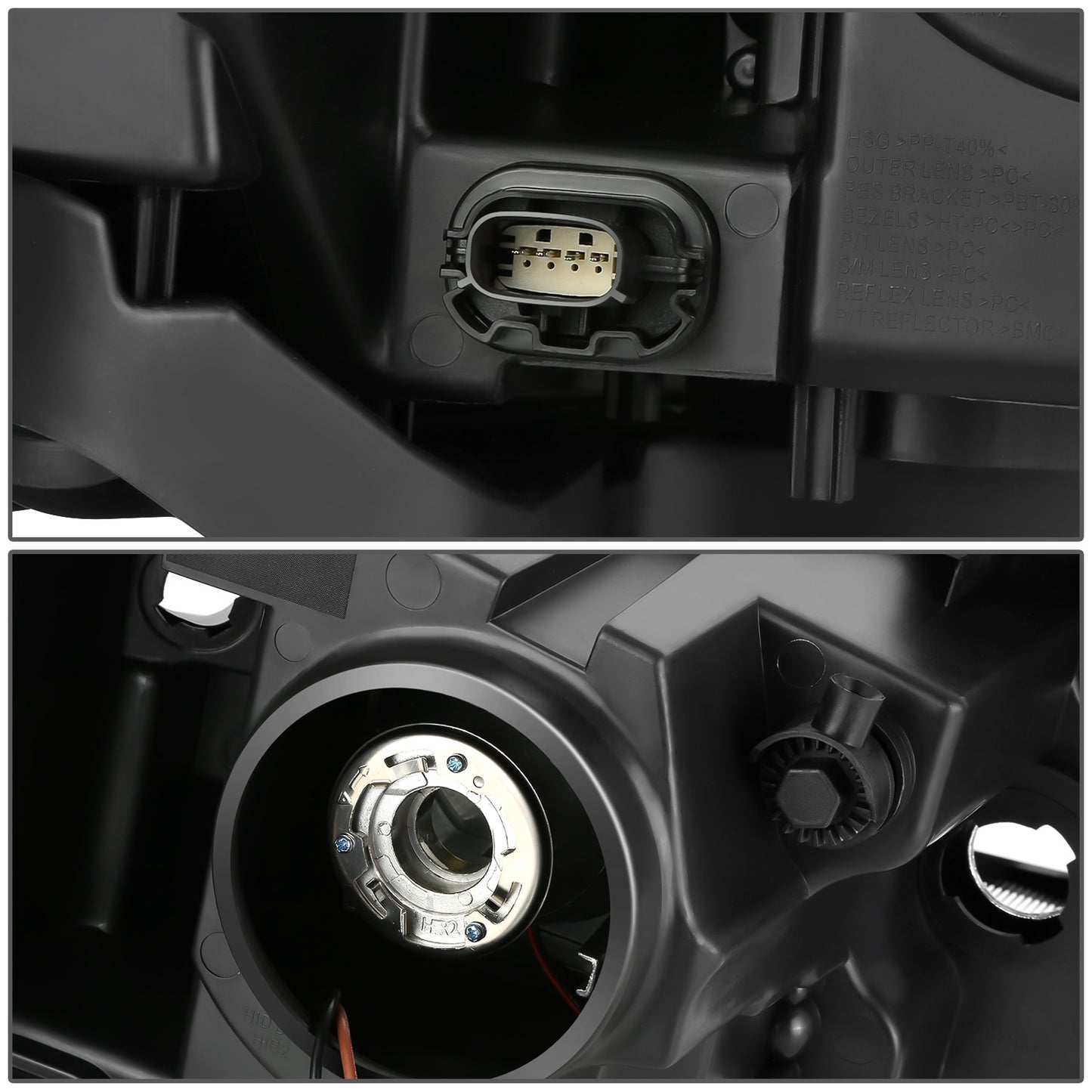 FAROS OE STYLE - 13-19 FORD TAURUS - FITS MODELS WITH FACTORY HALOGEN HEADLIGHTS - 9012 HIGH / LOW BEAM / 3457NA TURN SIGNAL / WY5W SIDE MARKER - BLACK HOUSING - LEFT AND RIGHT SET