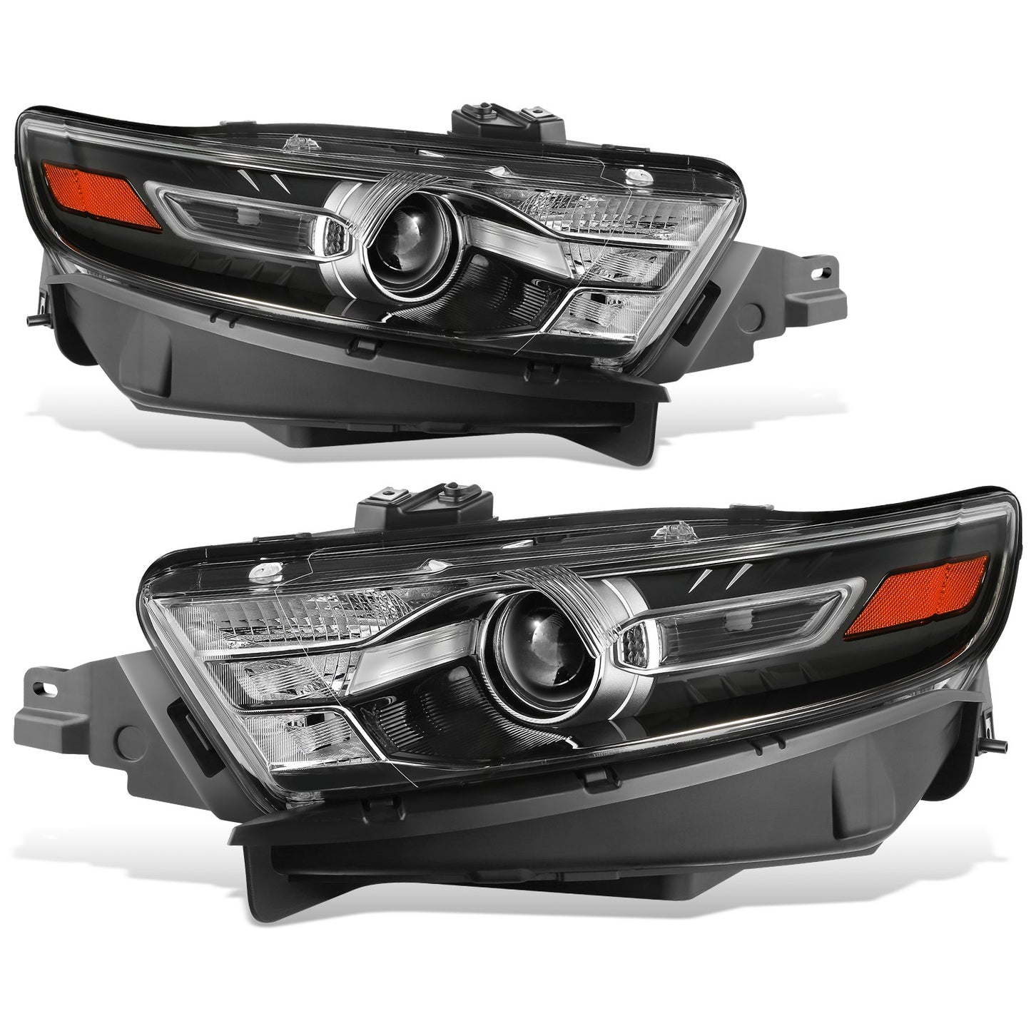 FAROS OE STYLE - 13-19 FORD TAURUS - FITS MODELS WITH FACTORY HALOGEN HEADLIGHTS - 9012 HIGH / LOW BEAM / 3457NA TURN SIGNAL / WY5W SIDE MARKER - BLACK HOUSING - LEFT AND RIGHT SET