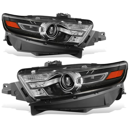 FAROS OE STYLE - 13-19 FORD TAURUS - FITS MODELS WITH FACTORY HALOGEN HEADLIGHTS - 9012 HIGH / LOW BEAM / 3457NA TURN SIGNAL / WY5W SIDE MARKER - BLACK HOUSING - LEFT AND RIGHT SET