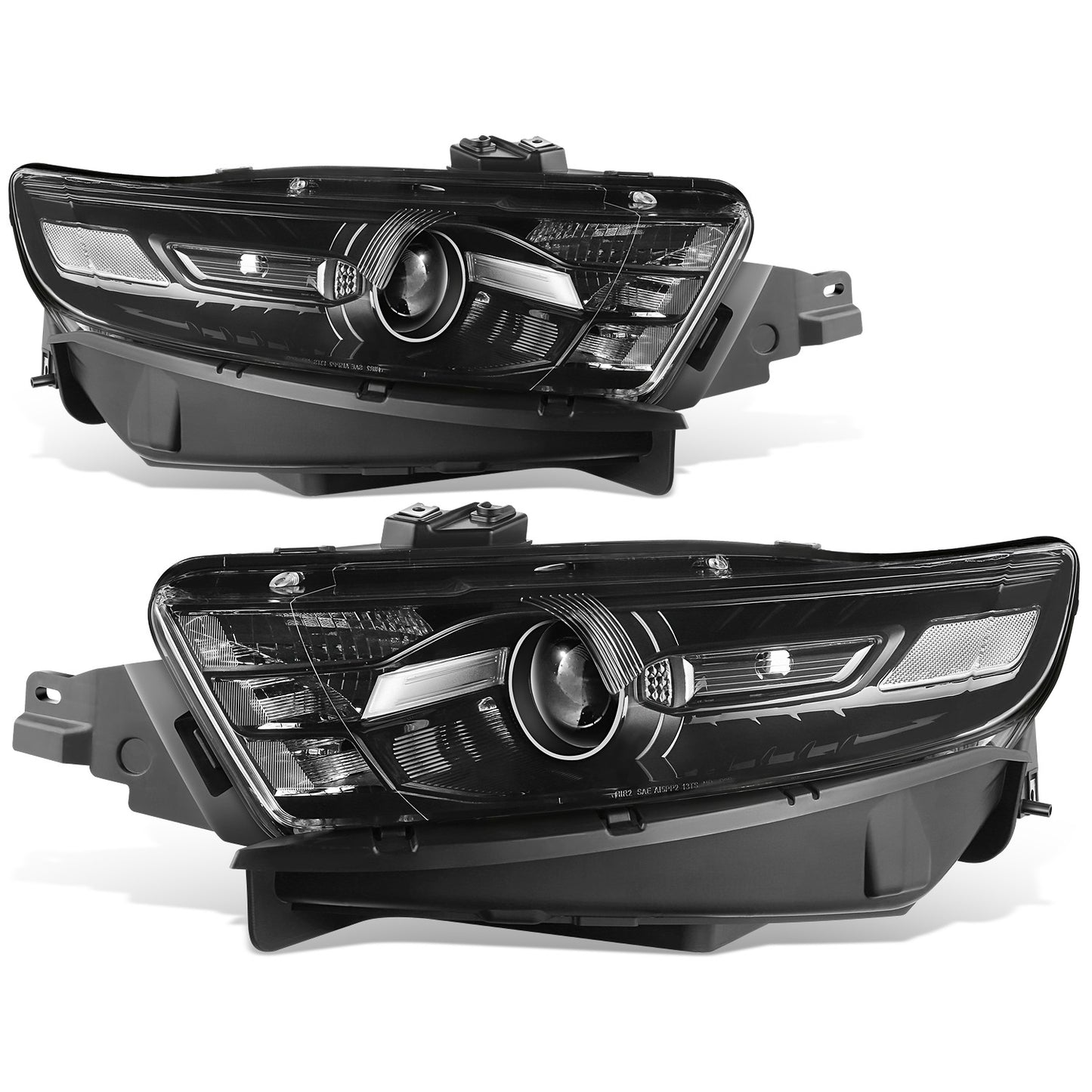 FAROS OE STYLE - 13-19 FORD TAURUS - FITS MODELS WITH FACTORY HALOGEN HEADLIGHTS - 9012 HIGH / LOW BEAM / 3457NA TURN SIGNAL / WY5W SIDE MARKER - BLACK HOUSING - CLEAR REFLECTOR