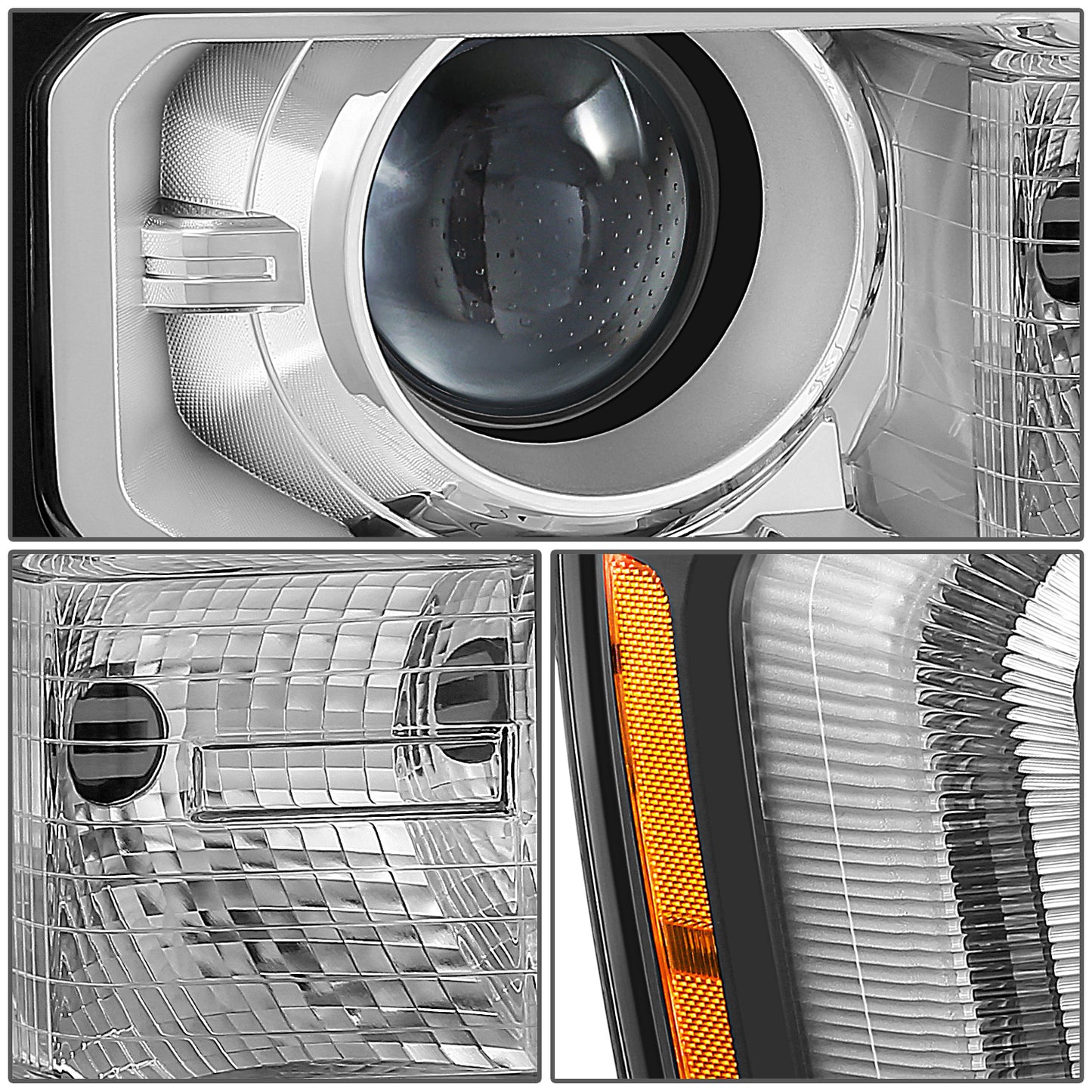 FAROS OE STYLE - 16-18 GMC SIERRA 1500 / 19 GMC SIERRA 1500 LIMITED - HID DRL HEADLIGHT - D5S HEADLIGHT / 7443NA TURN SIGNAL - BLACK HOUSING / AMBER REFLECTOR - RIGHT