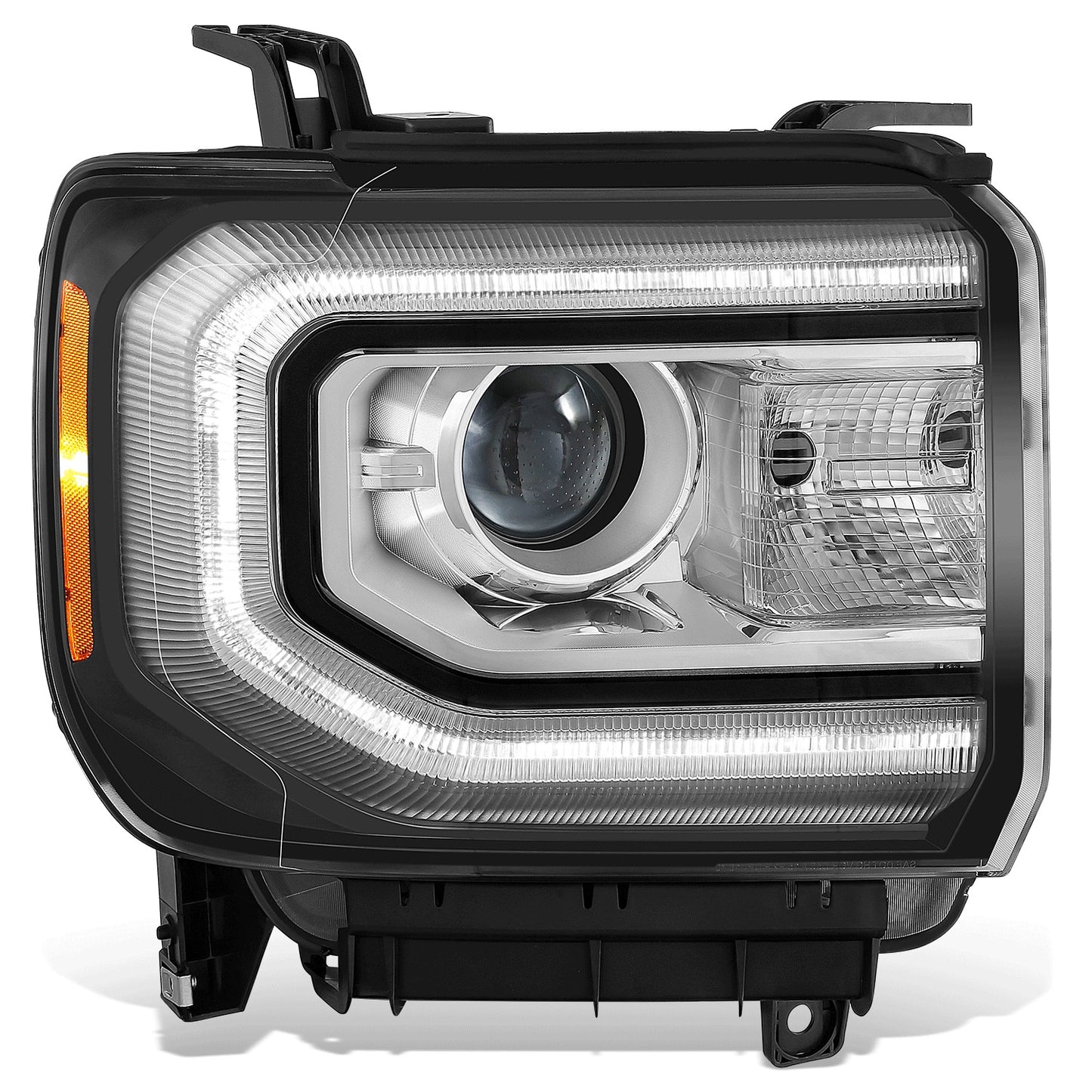 FAROS OE STYLE - 16-18 GMC SIERRA 1500 / 19 GMC SIERRA 1500 LIMITED - HID DRL HEADLIGHT - D5S HEADLIGHT / 7443NA TURN SIGNAL - BLACK HOUSING / AMBER REFLECTOR - RIGHT
