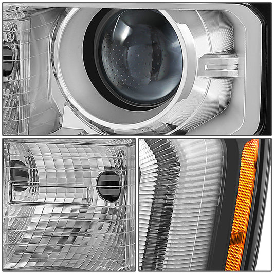 FAROS OE STYLE - 16-18 GMC SIERRA 1500 / 19 GMC SIERRA 1500 LIMITED - HID DRL HEADLIGHT - D5S HEADLIGHT / 7443NA TURN SIGNAL - BLACK HOUSING / AMBER REFLECTOR - LEFT AND RIGHT SET