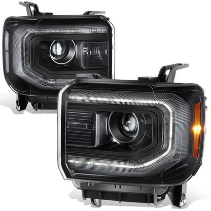 FAROS OE STYLE - 16-18 GMC SIERRA 1500 / 19 GMC SIERRA 1500 LIMITED - HID DRL HEADLIGHT - D5S HEADLIGHT / 7443NA TURN SIGNAL - BLACK HOUSING / CLEAR REFLECTOR - LEFT AND RIGHT SET